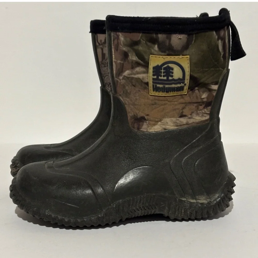 Hodgman Boots Kids Boys Youth size 12 Chore‎ Muck Camo Mid Waterproof